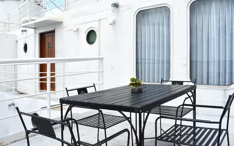 ドゥロス・フォス・ザ・シップホテルのマスターマリナー・スイート専用屋外ダイニングエリア