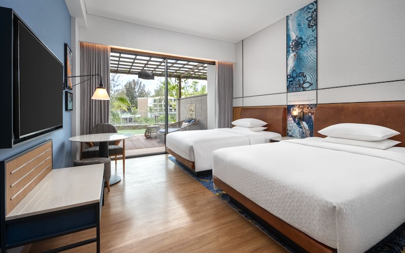 フォーポイント・ビンタンのカバナプール ツインベッド